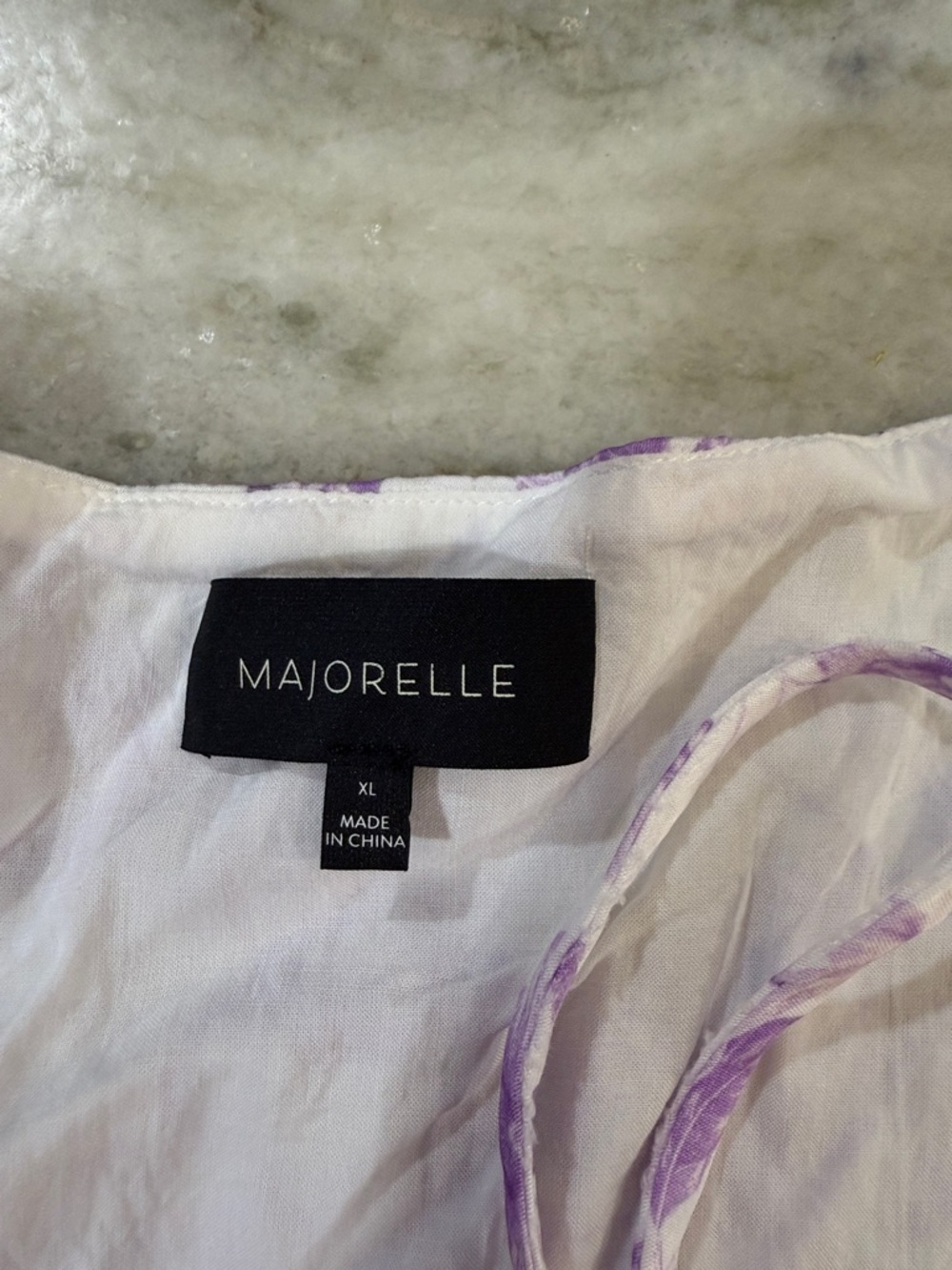 MAJORELLE Lavender Floral Tie-Front Cropped Top - Picture 5 of 6